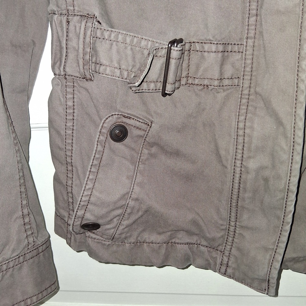 Ann Taylor LOFT Utility Field Jacket Olive Taupe Cotton Military Coat Womens 4P - Picture 11 of 16